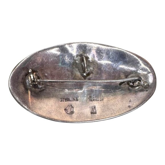 Vintage Mexican Sterling Silver 925 Brooch Bronze Grapes Design Modernist MCM - Picture 2 of 5